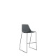 Polypropylene Shell High Stool Black Skid Steel Frame